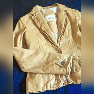 short leather blazer